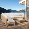 Decksplore Modern Patio Furniture with Weather-Resistant PE Rattan & Tempered Glass Table - 3 of 4