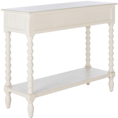 Athena Distressed White Wood 2-Drawer Hallway Table