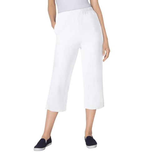 Woman Within Women's Plus Size Capri Fineline Jean - 42 W, White : Target