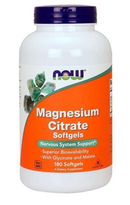 Magnesium Citrate by Now Foods  -  180 Softgel