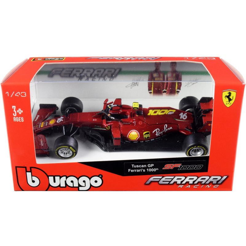Ferrari SF1000 #16 Charles Leclerc Tuscan GP Formula One F1 (2020) "Ferrari's 1000th Race" 1/43 Diecast Model Car by Bburago, 3 of 4