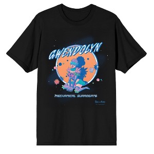Rick & Morty Gwendolyn Mechanical Surrogate on Black Short Sleeve Adult T-Shirt - 1 of 2