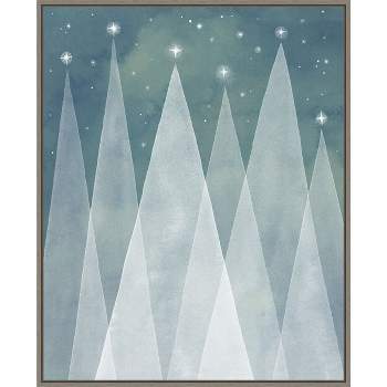 Amanti Art Modern Snowflake By 28-in. Print Art X Wall : Blue 23-in. Nina W Framed Target Canvas H