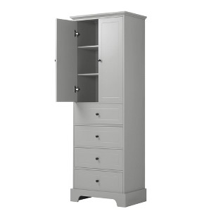 NicBex 68.1Inch Tall Bathroom Storage Cabinet,Modern Storage Cabinet with 2 Doors and 4 Drawers - 1 of 4
