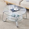 Dolonm Retro Minimalist Metal Frame Glass Coffee Table, 31.5" L x 31.5" W x 17.7" H - 2 of 4
