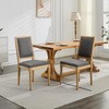 PAGED Wooden Dining Chairs Set of 2 Modern Living Room Chair with Square Back, Linen Fabric Accent Chair for Kitchen, Dining Room - 2 of 4