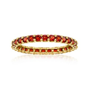 Ross-Simons 1.00 ct. t.w. Garnet Eternity Band in 14kt Yellow Gold - 1 of 4