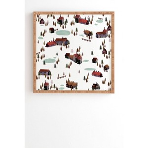 12" x 12" Francisco Fonseca Winter Village Bamboo Framed Wall Art - Deny Designs: Modern Eco-Friendly Decor - 1 of 4