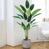 Orieon 7FT Artificial Bird of Paradise Plant – Faux Tree with Stable Planter, Realistic Rubber Leaves & PE Trunk for Indoor - 2 of 4