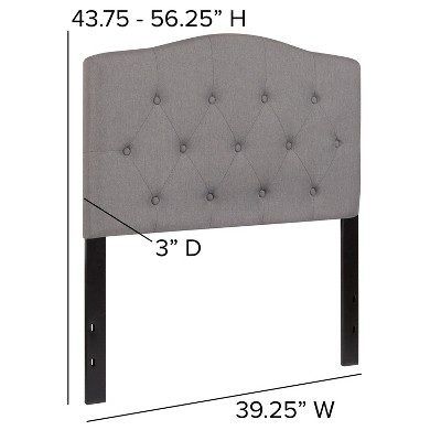 Light Gray Twin Tufted Upholstered Headboard with Metal Frame