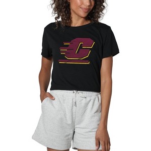 Women's Central Michigan University Distressed Primary Crop Top T-Shirt - 1 of 4
