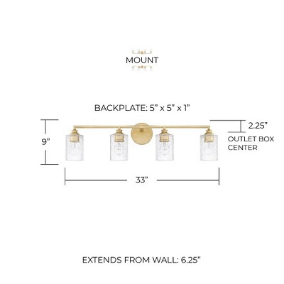 Capital Lighting Milan 4 - Light Vanity in  Capital Gold