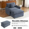 149.6" Modern Sofa Modular Sofa Couch Upholstered Corduroy L-Shape Sectional Sofa with Side Storage Pockets for Living Room, Beige - 3 of 4