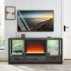 NicBex 3 Drawers Fireplace TV Stand Modern Farmhouse Entertainment Center with 24 Inch Electric Fireplace & Side Lights - 4 of 4