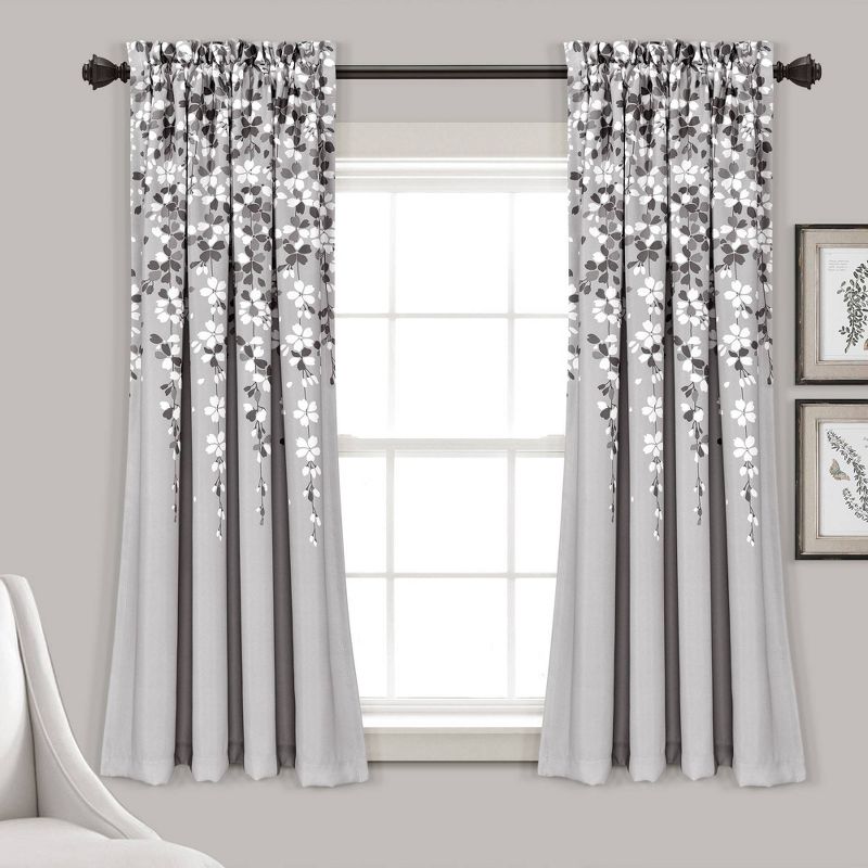 Set of 2 Weeping Flower Light Filtering Window Curtain Panels - Lush Décor, 1 of 18