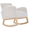 NicBex Accent Rocking Chair,Upholstered Nursery Glider Rocker with Side Pocket,Comfy Armchair with High Back for Living Room,Bedroom,Nursery - 4 of 4