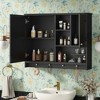 MAYEERTY 36 inch Wall Mounted Medicine Cabinet, Bathroom Storage Cabinet with Mirror Door and Adjustable Shelf for Bathroom Black - 4 of 4