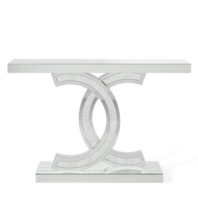 Resenkos Entryway Table, Console Sofa Table,39" Console Table, Modern Mirrored Sofa Table Hallway Table,Black