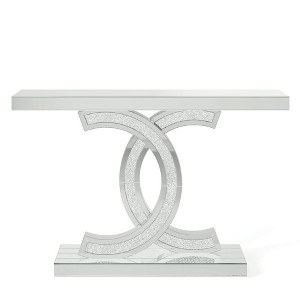 Resenkos Entryway Table, Console Sofa Table,39" Console Table, Modern Mirrored Sofa Table Hallway Table,Black - 1 of 4