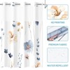 Aoibox No Hook Shower Curtain with Snap in Liner - Watercolor Floral Design, Fabric Waterproof Inner Liner, Plants Blue Beige Flowers White Cloth - 4 of 4