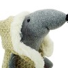 Northlight 12" Gray and Beige Standing Mouse with Hooded Coat Christmas Tabletop Decoration - 2 of 3