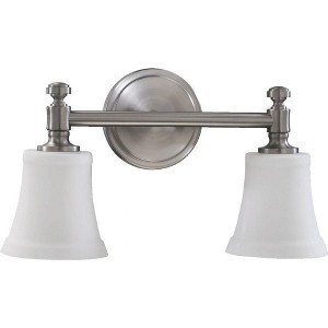 Quorum Lighting Rossington 2-Light Satin Nickel Glass Wall Sconce - 1 of 1
