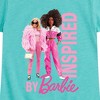 Girls' - Barbie - Inspired Fitted Short Sleeve Graphic T-Shirt - 2 of 4