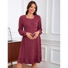 Maternity Sweater Dress Square Neck Lantern Long Sleeve Ribbed Knit Baby Shower Dress Photoshoot - 2 of 4