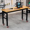 60" Wide Adjustable Workbench with Power Outlets, 2200 LBS Heavy-Duty Work Table with Bamboo Top & Leveling Feet for Garage, Workshop, Home & Office - 2 of 4