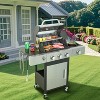 BestParts 3 Propane Grill, Outdoor Gas Griddle with Side Burner, 37230 BTU, Enameled Cast Iron Grates for Patio Cooking - 4 of 4