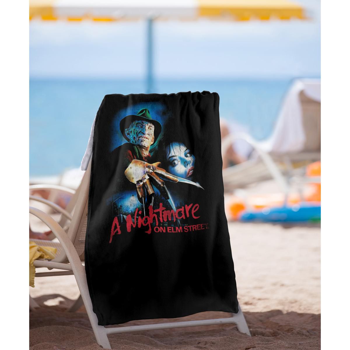 A Nightmare On Elm Street Vintage Airbrush Poster 30" x 60" Beach Towel - thumbnail 2