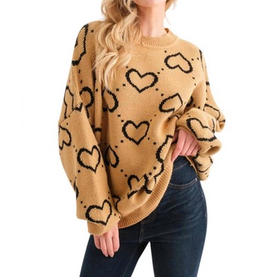 ciatre C jacquard sweater NVY/BRN
