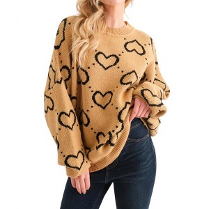 Women's Hearts Abound Jacquard Sweater - And The Why - 1 of 3
