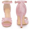Perphy Women's Glitter Strappy Ankle Strap Stiletto Heels Sandals - 2 of 3