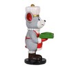 Garden Elements Fiberglass Christmas Figurine Statue Yard Decor, Cheddar the Waiter Mouse, 33" - 3 of 4