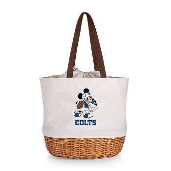 NFL Indianapolis Colts Mickey Mouse Coronado Canvas and Willow Basket Tote - Beige Canvas