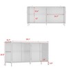 FUFU&GAGA White Buffet with Metal Frame & Glass Doors: 3 - Color Lighting for Modern Display Sideboard Bar Cabinet Pantry - 4 of 4