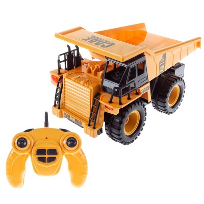 Remote Control Dump Truck- 1:22 Scale, Fully Functional RC Construction Toy Vehicle with Lifting Bed, Lights and Sounds for Kids by Toy Time