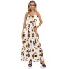 Women Strapless Maxi Boho Vintage Summer Beach Floral Print Hawaiian Party Long Dress - 2 of 4