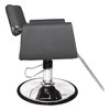Chromium Brooklyn Professional Salon Styling Chair with High Density Foam Cushions and Steel Construction for Hair Cutting, Styling, and Perms, Gray - 4 of 4