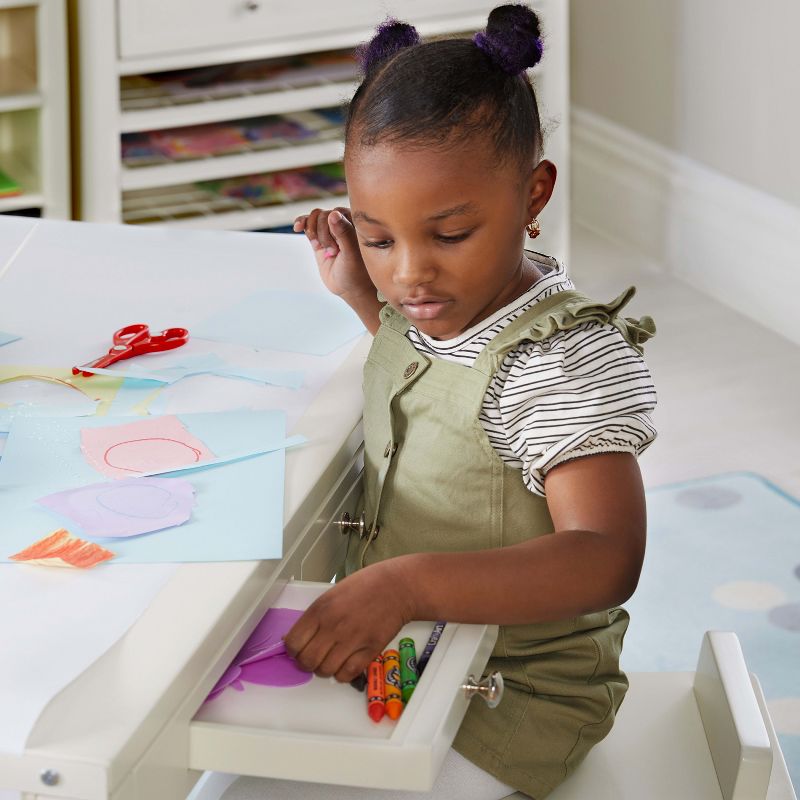 Martha Stewart Crafting Kids' Art Table and Paper Roll: Easy-to-Clean Wooden Activity Desk for Drawing and Painting, 3 of 7