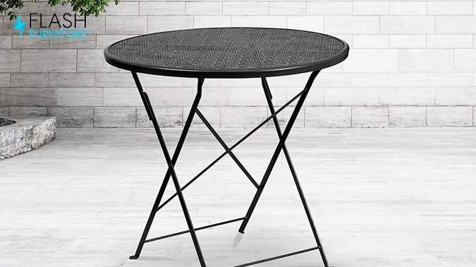 Flash Furniture Oia Commercial Grade 30" Round Indoor-Outdoor Steel Folding Patio Table, 2 of 9, play video