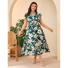 YESFASHION Plus Size Summer Dress for Women Ruffle Sleeveless V Neck Button Down Casual Wedding A Line Maxi Dresses with Pockets - 2 of 4