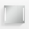 LED Iron Art Rounded Corner Rectangular Black Mirror Cabinet - 2 of 4