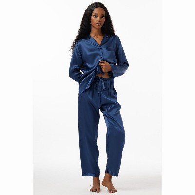 SilkSilky Women's Pure Silk Button Up Pajamas
