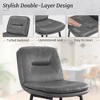 Arceso 24"H Bar Stools Set of 4, Double-Layer Upholstered, for Home Kitchen, Gray - 4 of 4