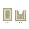 Hotel Bath Rug 100% Premium Cotton Tufted Weave Two Tone Reversible 2 Piece Bathroom Rug Set, Super Soft & Water Absorbent, Machine Washable Bathmat - 2 of 4