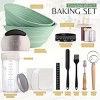 Sourdough Bread Proofing Basket with Danish Dough Whisk & Scoring Lame, Complete Beginner Baking Supplies Kit, Sage Green Banneton Bread Basket - 2 of 4
