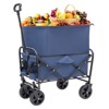 VisioGear Extention Collapsible Foldable Wagon Cart, Grocery Cart for for Camping Shopping Sports Gardeing Fishing, Dark Blue, 25.98"*17.32"*37.4" - 2 of 4
