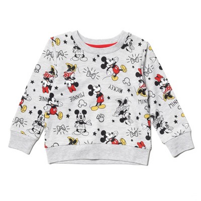 Disney Minnie Mouse Mickey Mouse Little Girls Sweatshirt Gray 7-8 : Target
